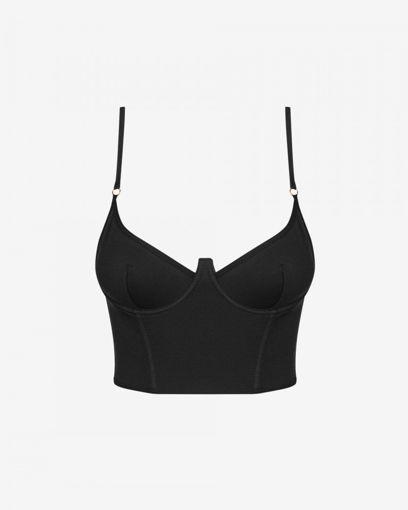 Sandy- black microfiber bra